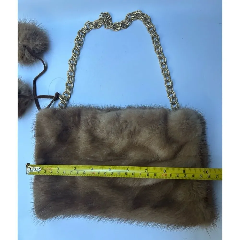 Vintage Ella Gray Collection Natural Mink Fur Shoulder Bag - Picture 7 of 9